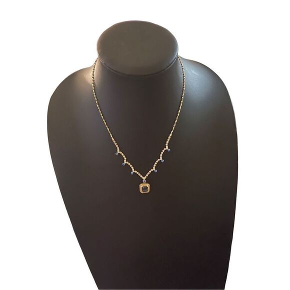 Christian Dior Blue Stoned Necklace - Picture 1 of 5